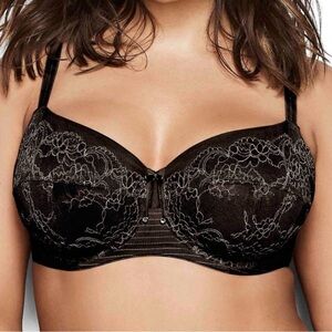 Ashley Graham Fatal Attraction Full Figure Black Lace Underwire Bra